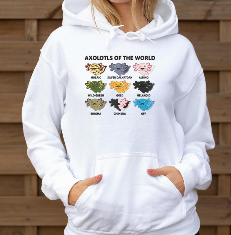Axolotls Of The World Sweet Animals Kawaii Axolotl - Unisex Hoodie