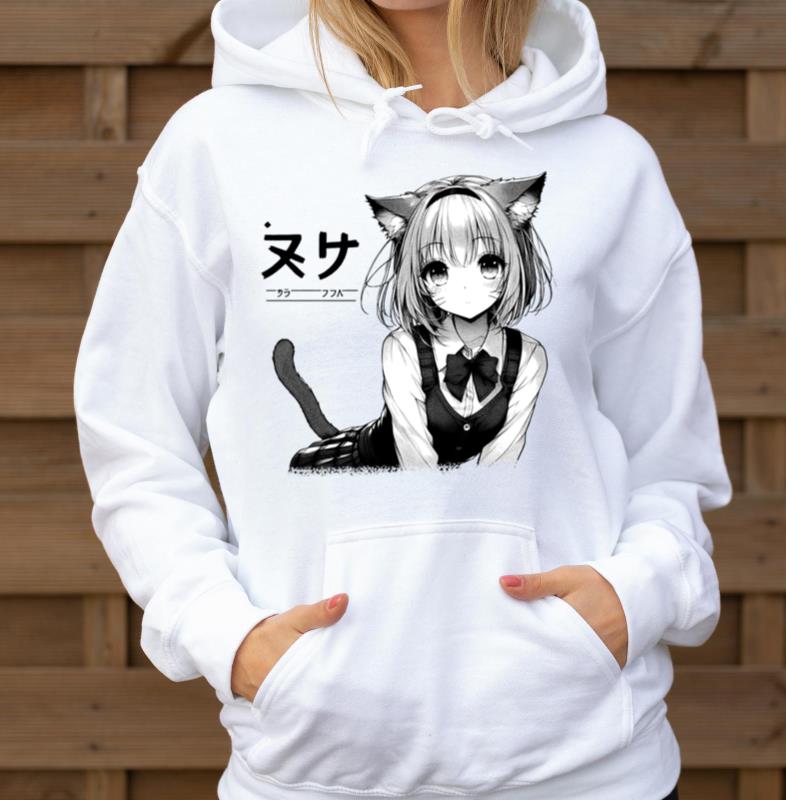 B&W Anime Neko Art - Unisex Hoodie