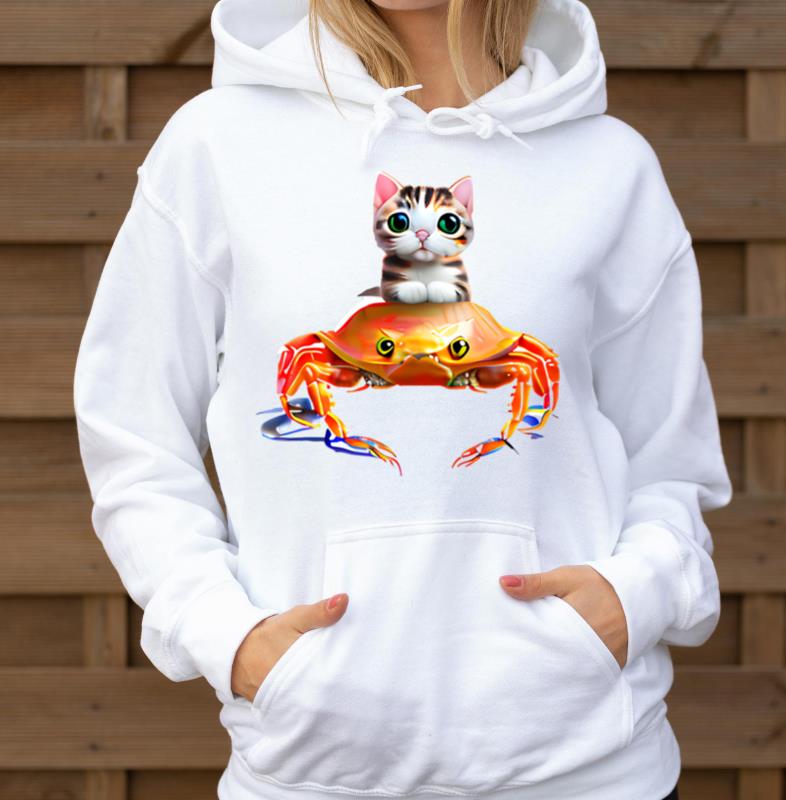 Baby cat on crab - Unisex Hoodie