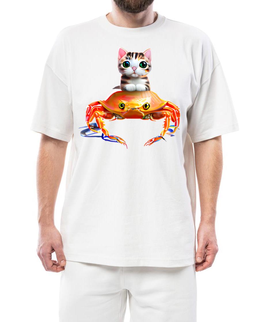 Baby cat on crab - Unisex Standard T-Shirt