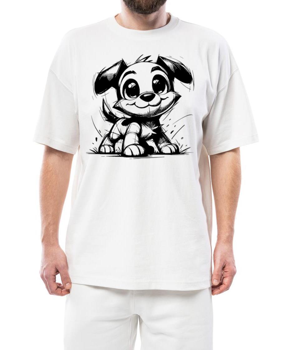 Baby Dog Pencil Sketch Big Eyes And Ears - Unisex Standard T-Shirt