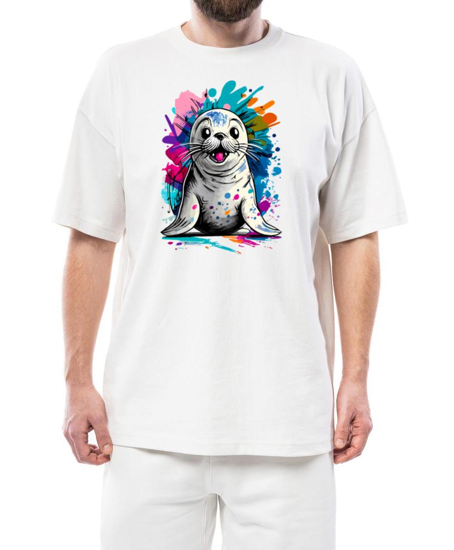 Baby Seal Colourful - Cute Seal (Animal) Pinniped - Unisex Standard T-Shirt