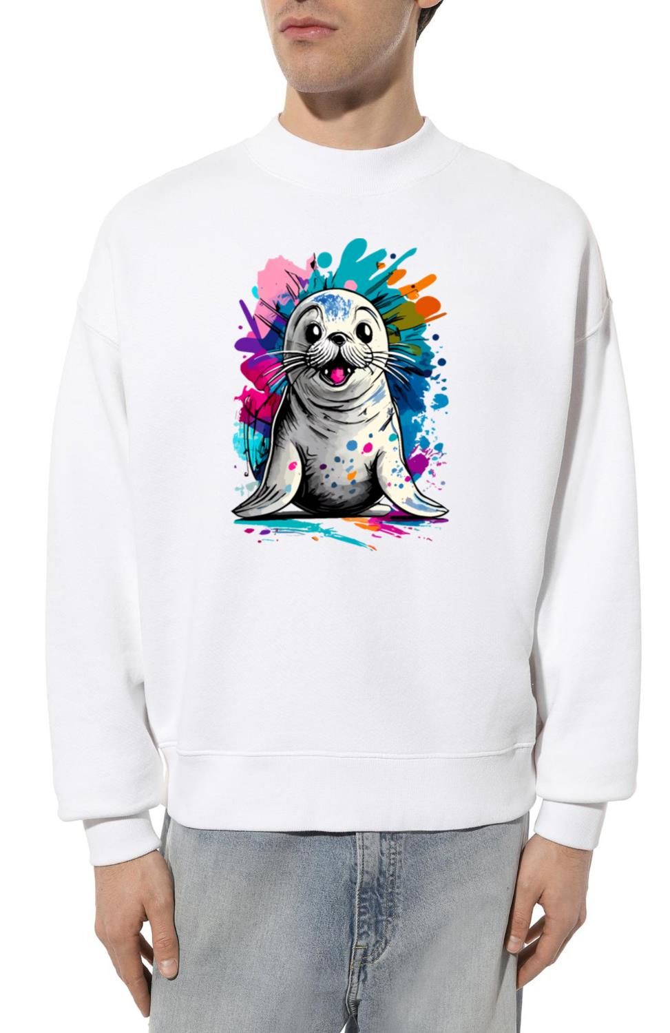 Baby Seal Colourful - Cute Seal (Animal) Pinniped - Unisex Sweatshirt