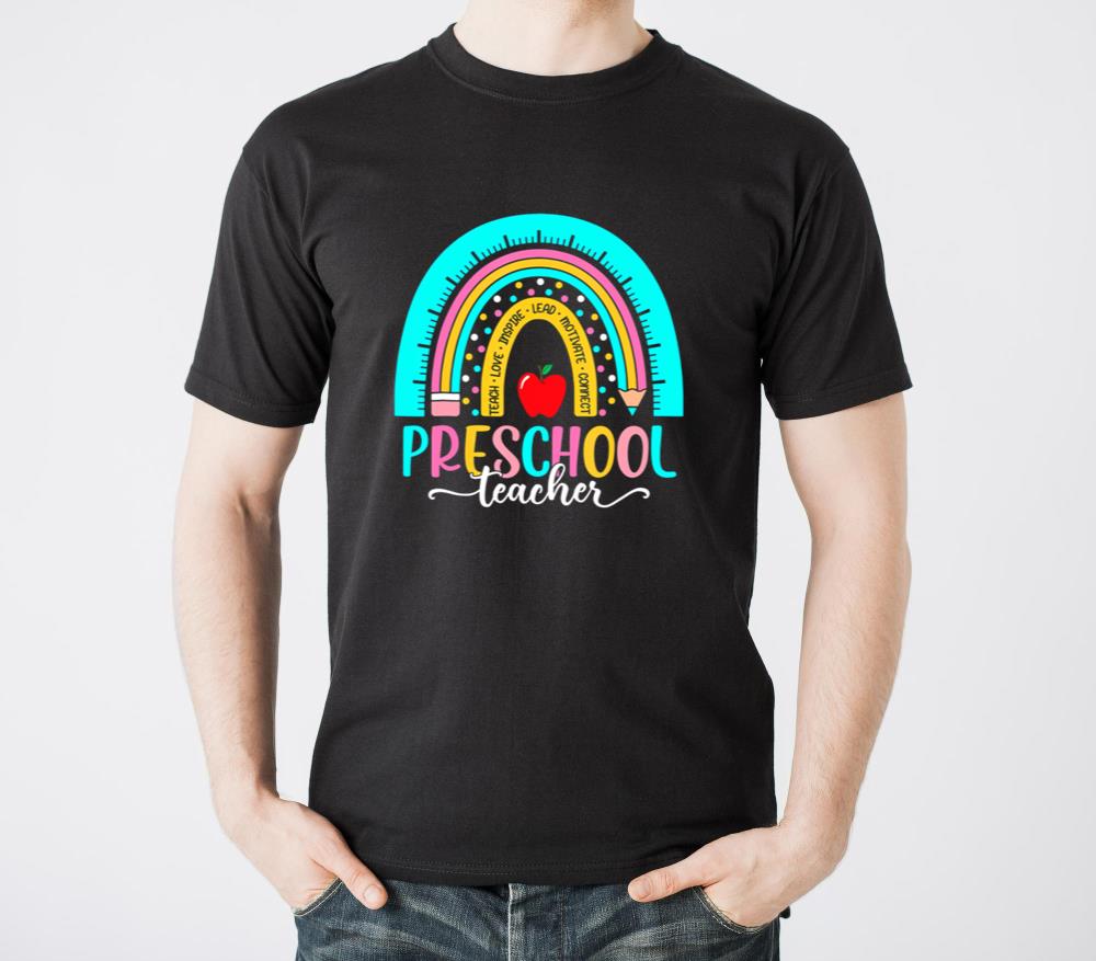 Back To School Preschool Teacher Leopard Rainbow - Unisex Standard T-Shirt