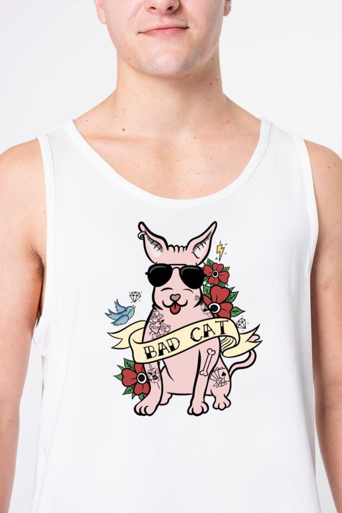 Bad Cat Tattoo Sphynx Cat - Unisex Tank Top