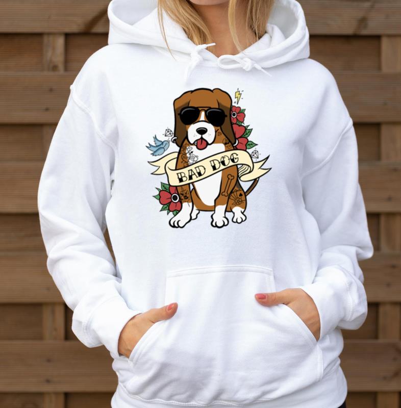 Bad Dog Tattoo Basset Hound - Unisex Hoodie