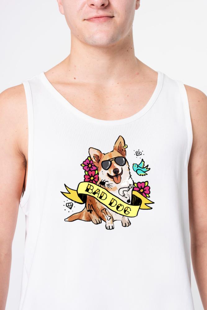 Bad Dog Tattoo Corgi - Unisex Tank Top