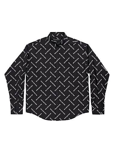 Balenciaga Bal Diagonal Allover Shirt Black
