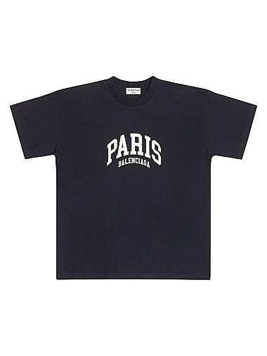 Balenciaga Cities Paris T-shirt Medium Fit Black White