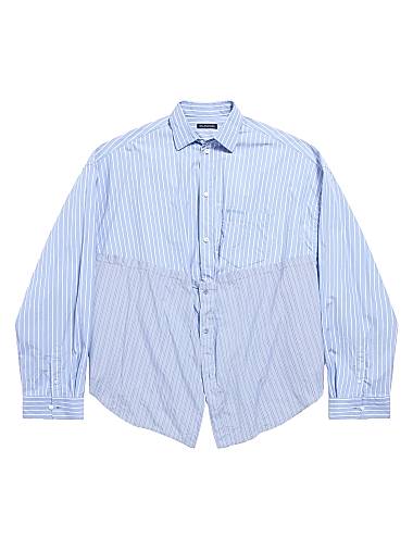Balenciaga Cut Up Oversized Shirt Light Blue