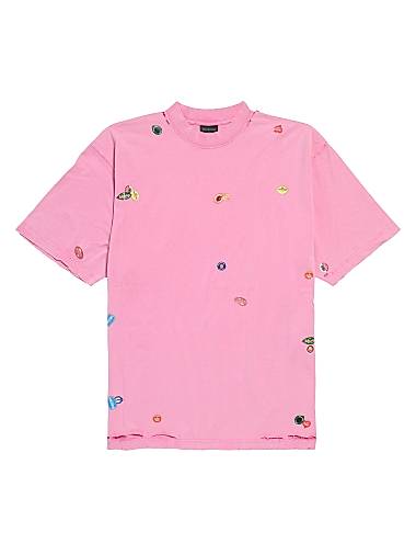 Balenciaga Fruity Medium Fit T-Shirt Faded Pink