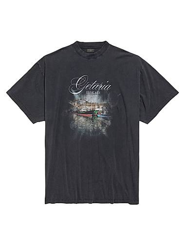 Balenciaga Getaria Oversized T-Shirt Black Faded