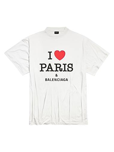 Balenciaga I Love Paris Oversized T-Shirt White