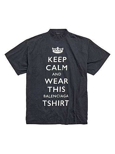Balenciaga Keep Calm Oversized T-Shirt Black Faded