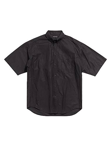 Balenciaga Large Fit Political Stencil Short Sleeve Shirt Black