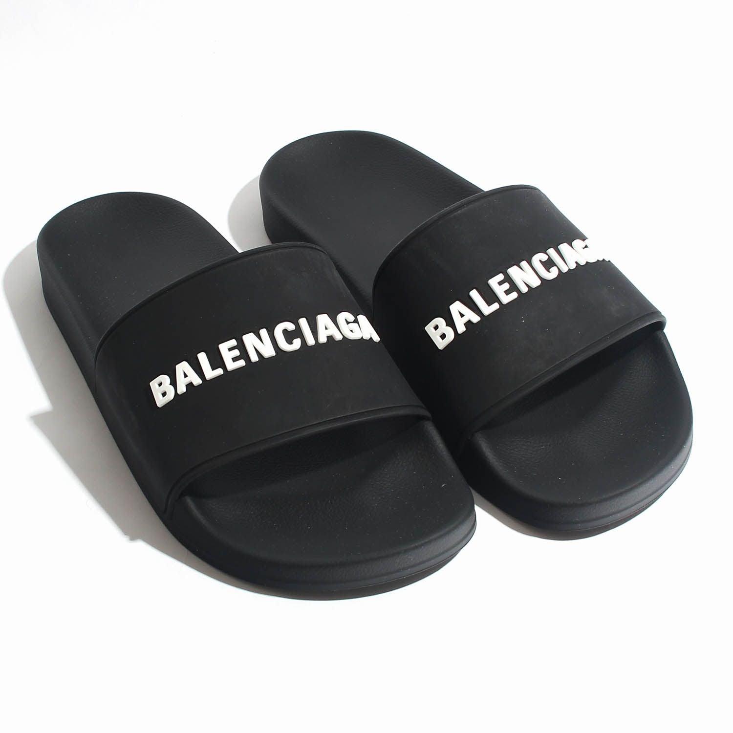 Balenciaga Logo Slippers Black/White 565826 W1S80 1006