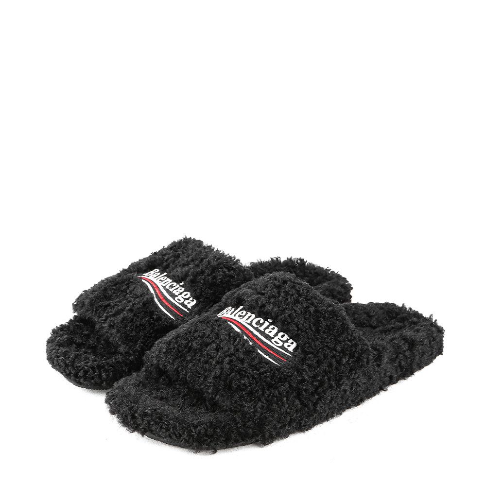 Balenciaga Men's FURRY Slippers (SKU: 654747 W2DO1 1096)