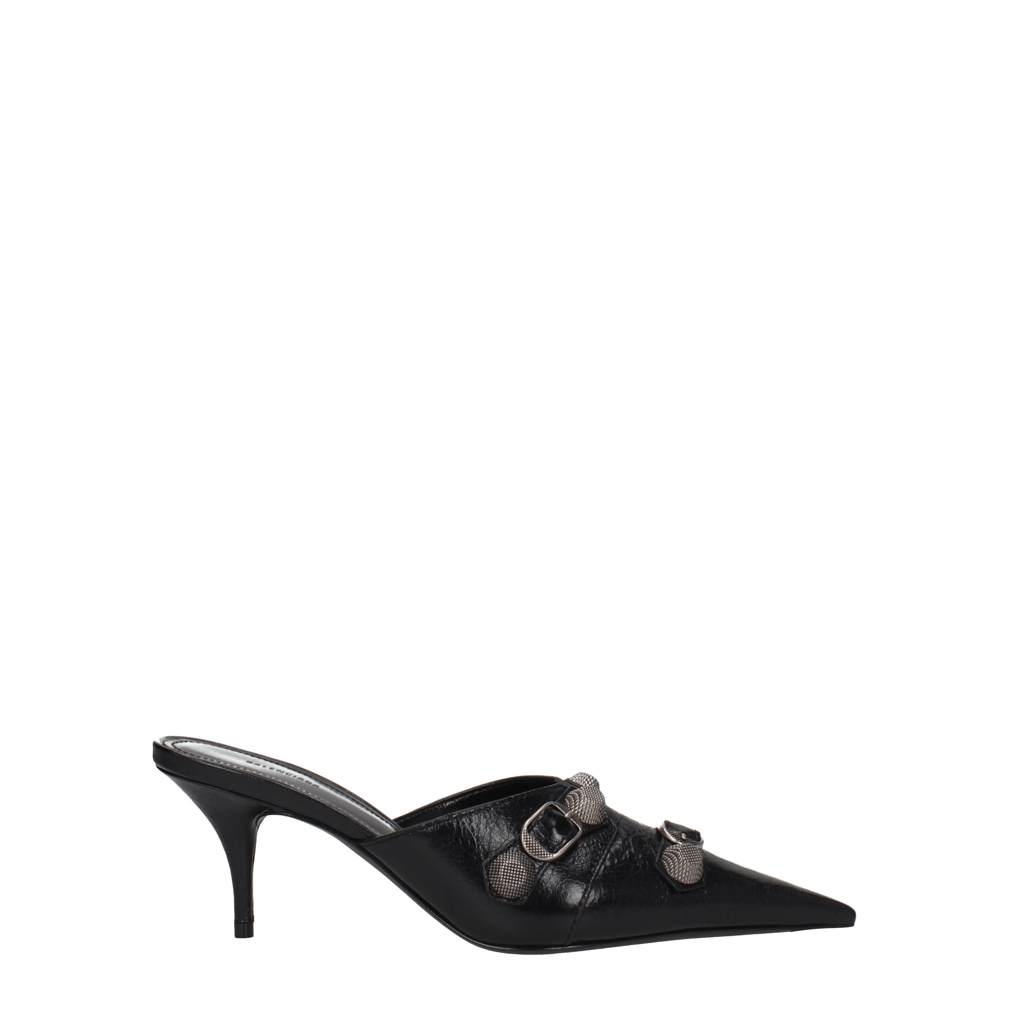 Balenciaga Sandals Women Leather Black
