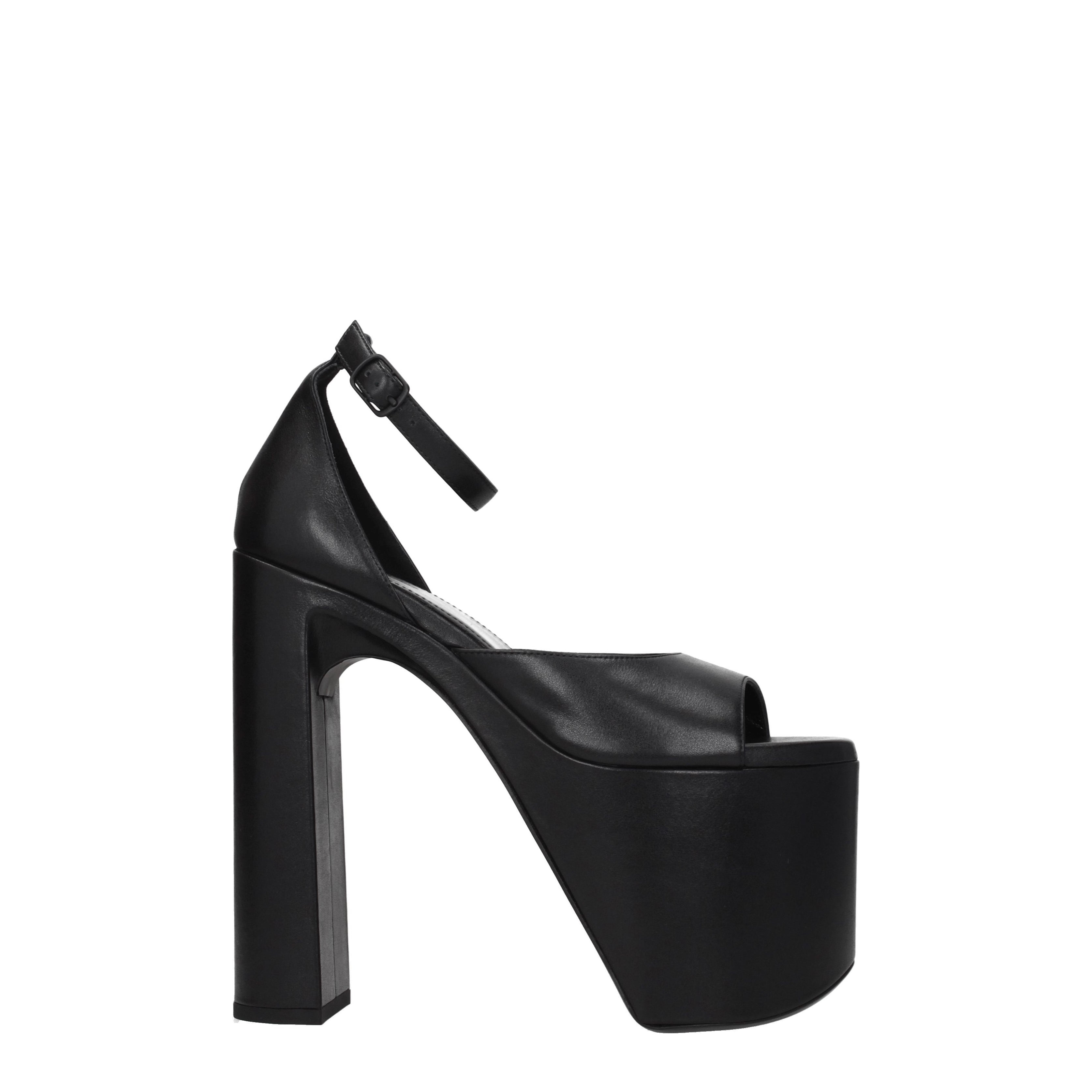 Balenciaga Sandals Women Leather Black