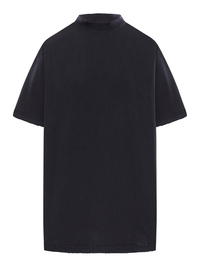 Balenciaga WOMEN`S PAINTED VINTAGE OVERSIZE T-SHIRT IN BLACK DeLAVe