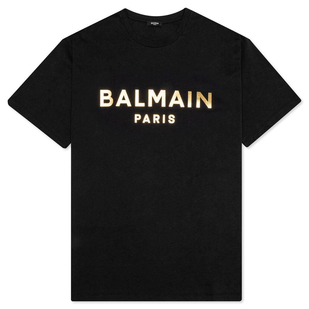 Balmain Classic Fit Foil T-Shirt - Noir/Or
