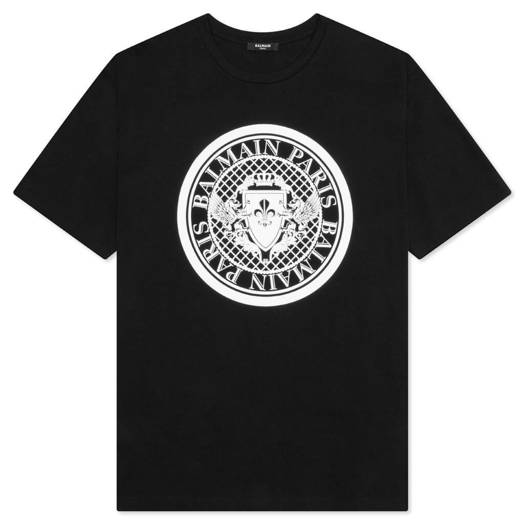 Balmain Coin Flock T-Shirt - Black/White