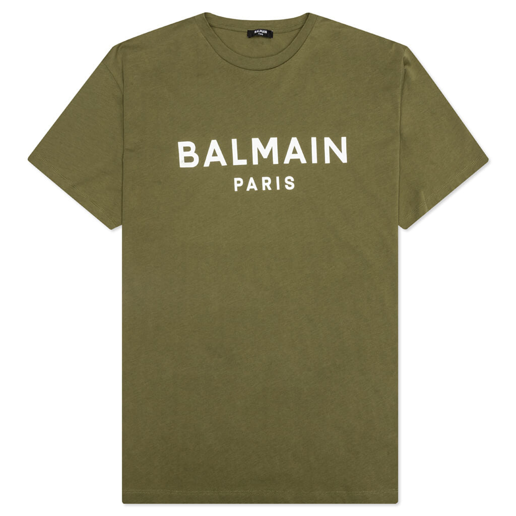 Balmain Printed T-Shirt - Khaki/White
