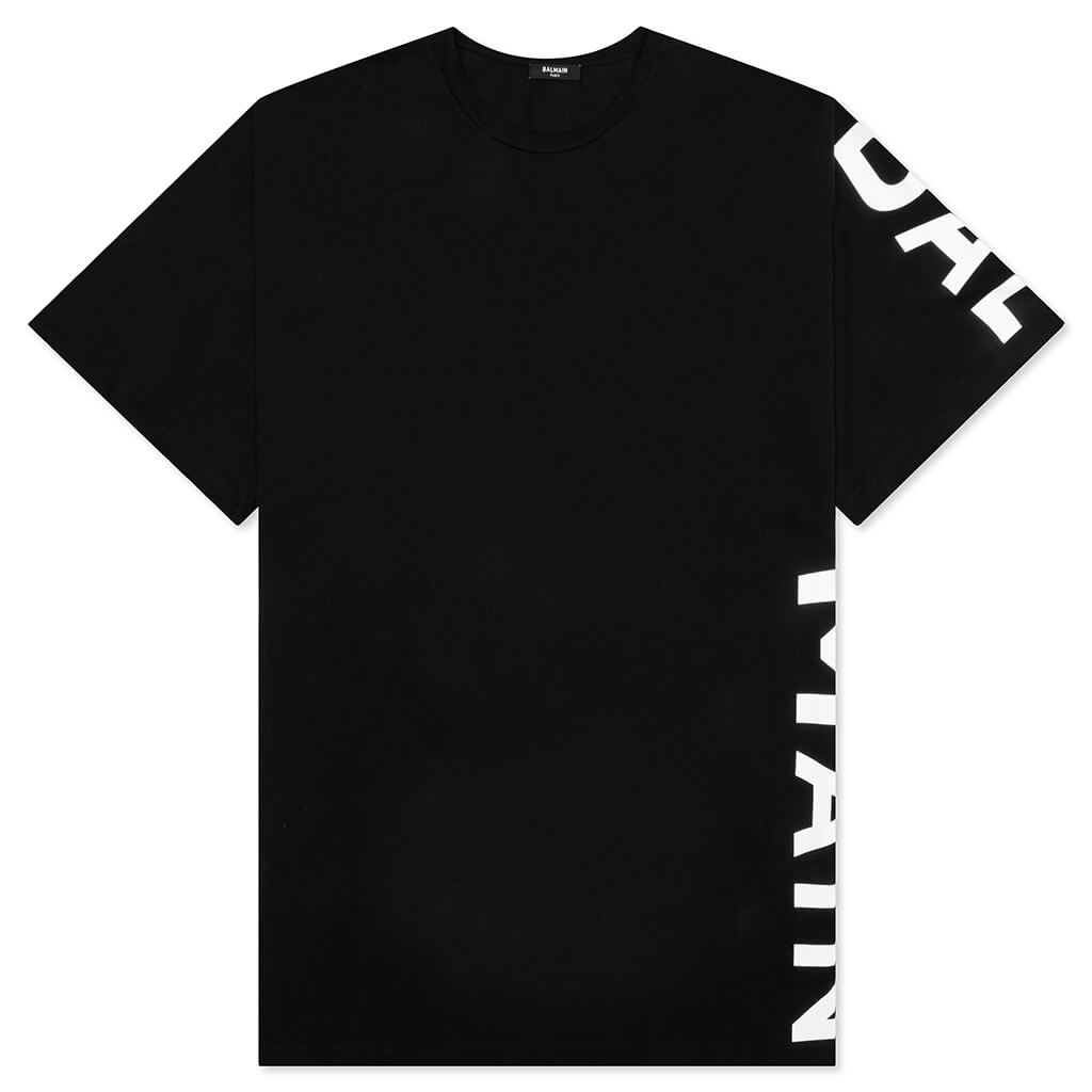 Balmain Side Printed T-Shirt - Noir/Blanc