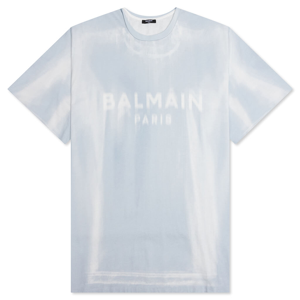 Balmain Watercolor T-Shirt - Bleu Clair/Blanc