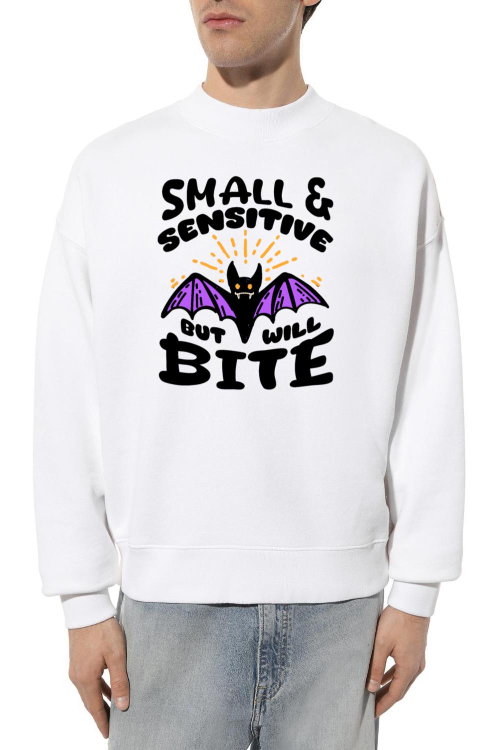 Bat Halloween Outfit Small Sensitive But Will Bite - Unisex Sweatshirt
