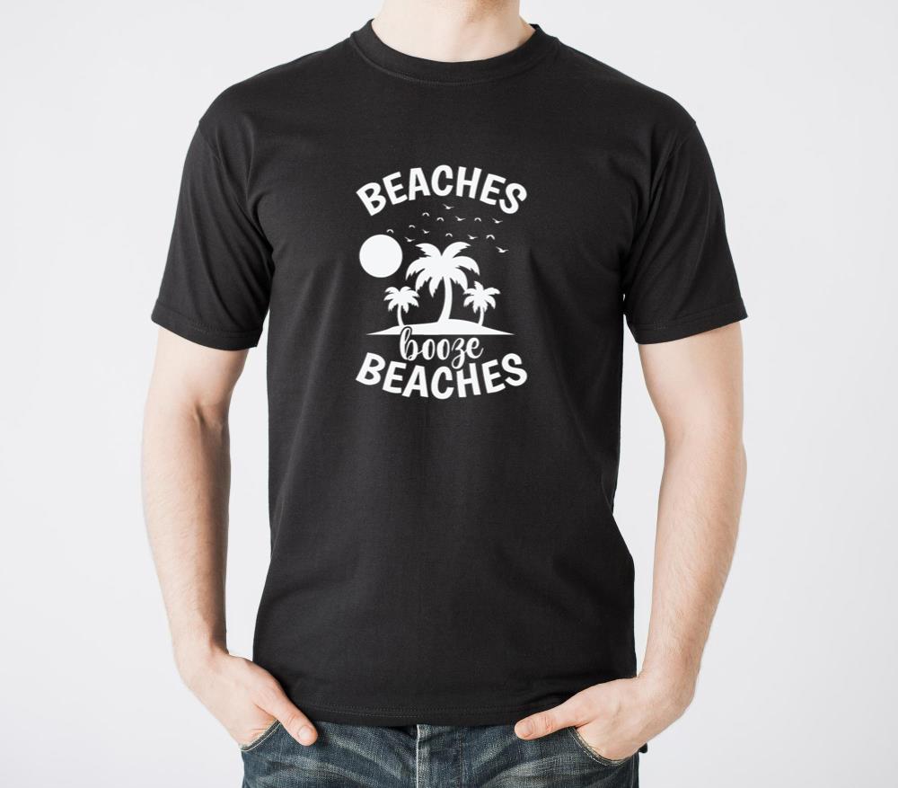 Beaches Booze Beaches Tree Palm Vacation - Unisex Standard T-Shirt