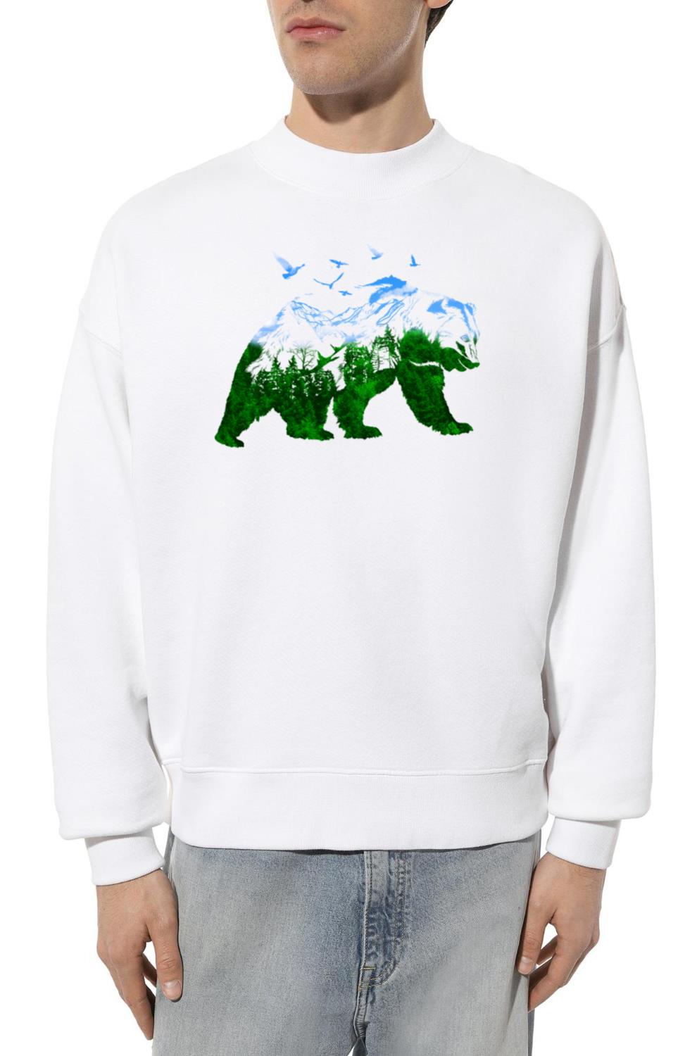 Bear Nature Mountains Forest Trees Bear Wildlife - Unisex Sweatshirt