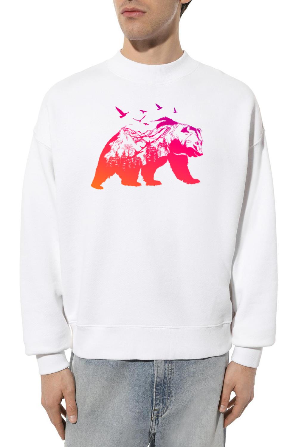 Bear Nature Mountains Forest Trees Bear Wildlife_1 - Unisex Sweatshirt