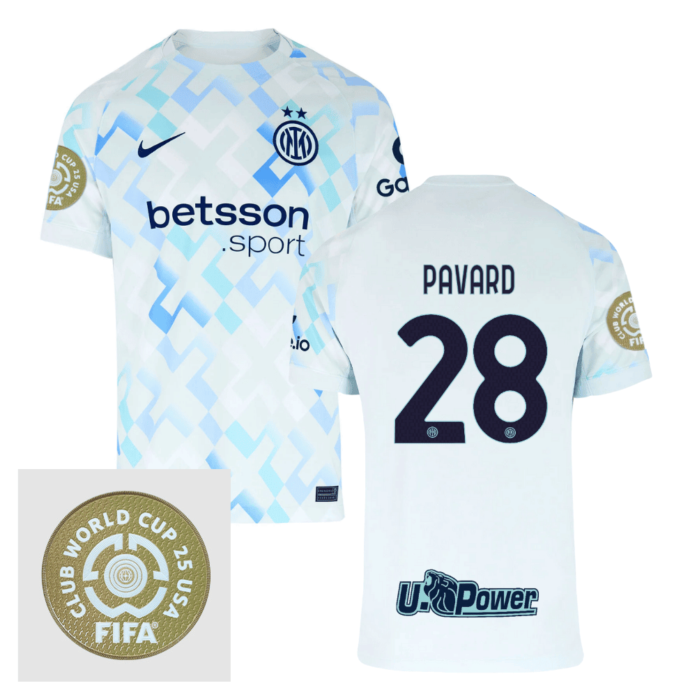 Benjamin Pavard 28 Inter Milan FIFA Club World Cup 25 USA Patch Away Men Jersey - White