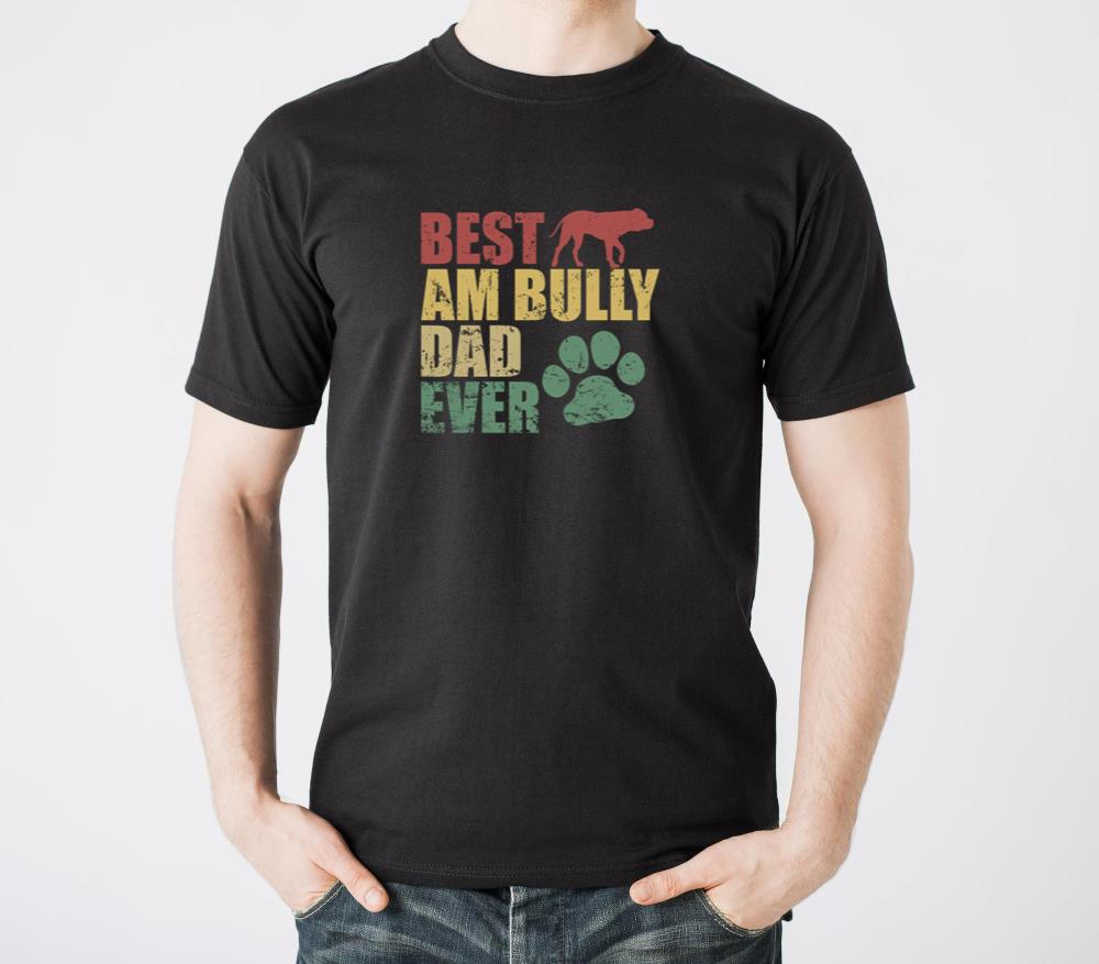 Best AM Bully Dad Ever Bulldog Pet Dog - Unisex Standard T-Shirt