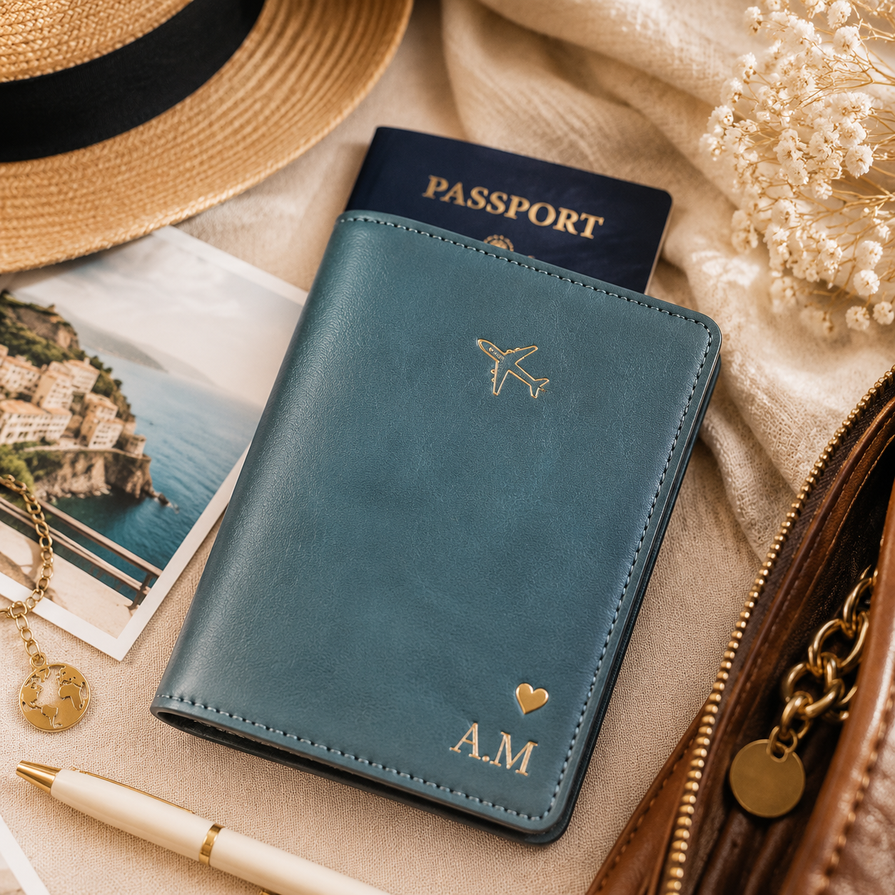 Personalized Leather Passport Holder