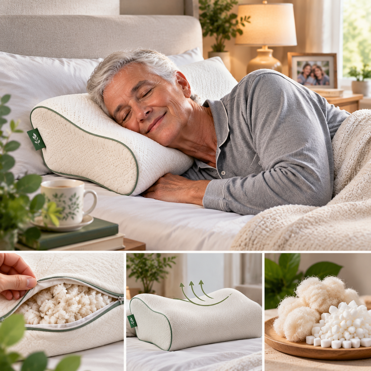 Ergonomic Adjustable Kapok Pillow