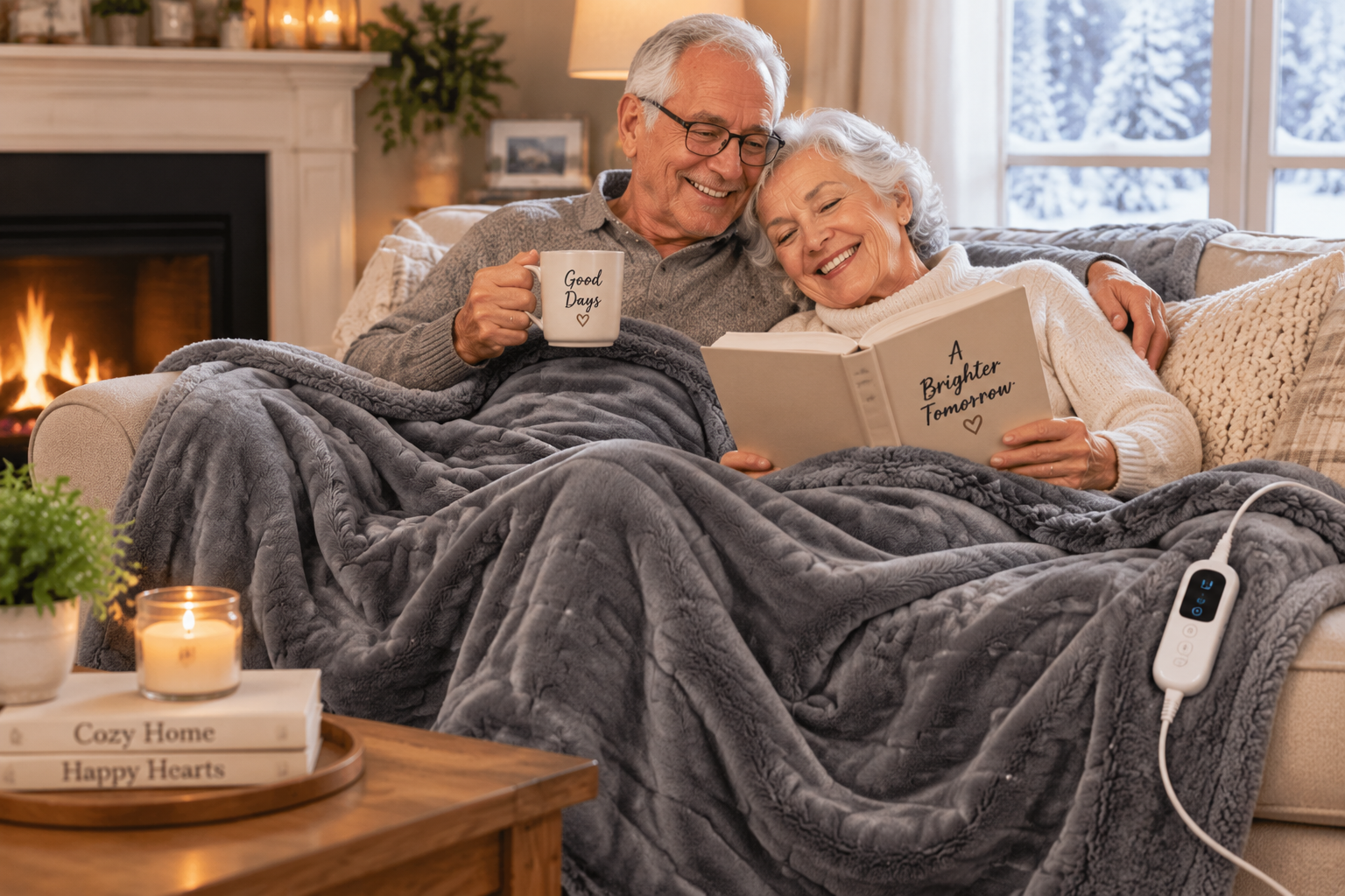 Electric Heated Microfiber Throw Blanket