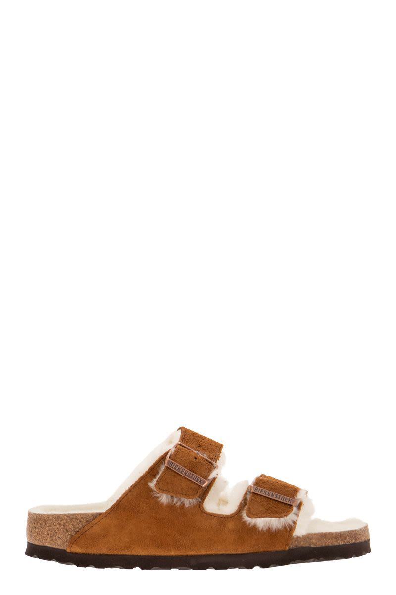 Birkenstock Arizona - Suede Lamb Fur Slipper