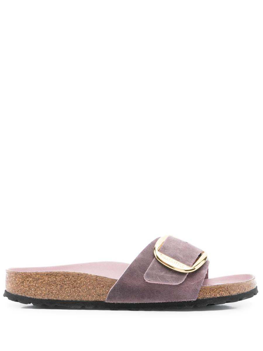 Birkenstock ‘Madrid Big Buckle' Leather Slippers In Lilac