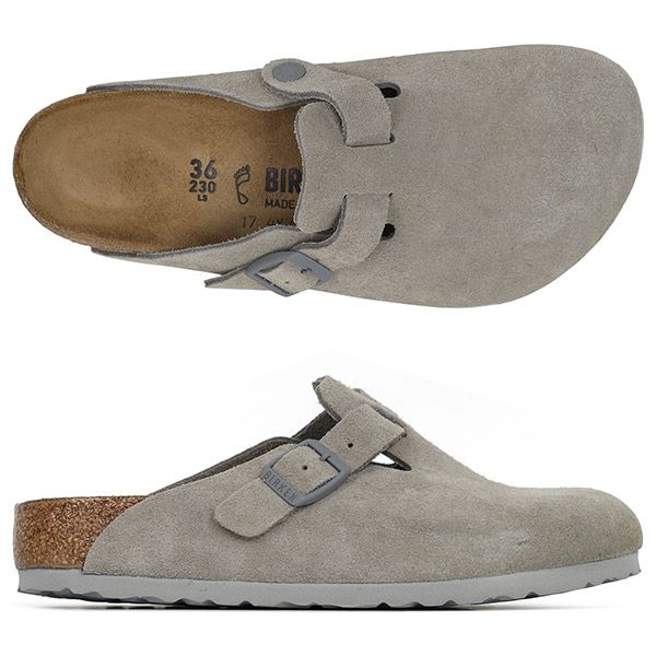 Birkenstock Stone Coin Boston Suede Mule | BS 1027688 00004
