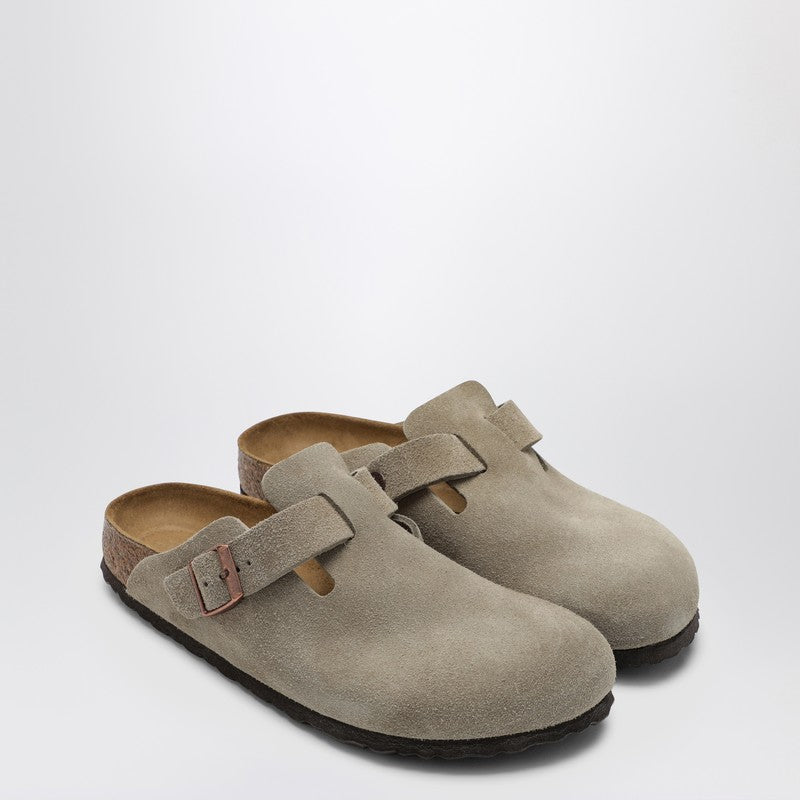 Birkenstock Taupe Boston Sandal In Suede
