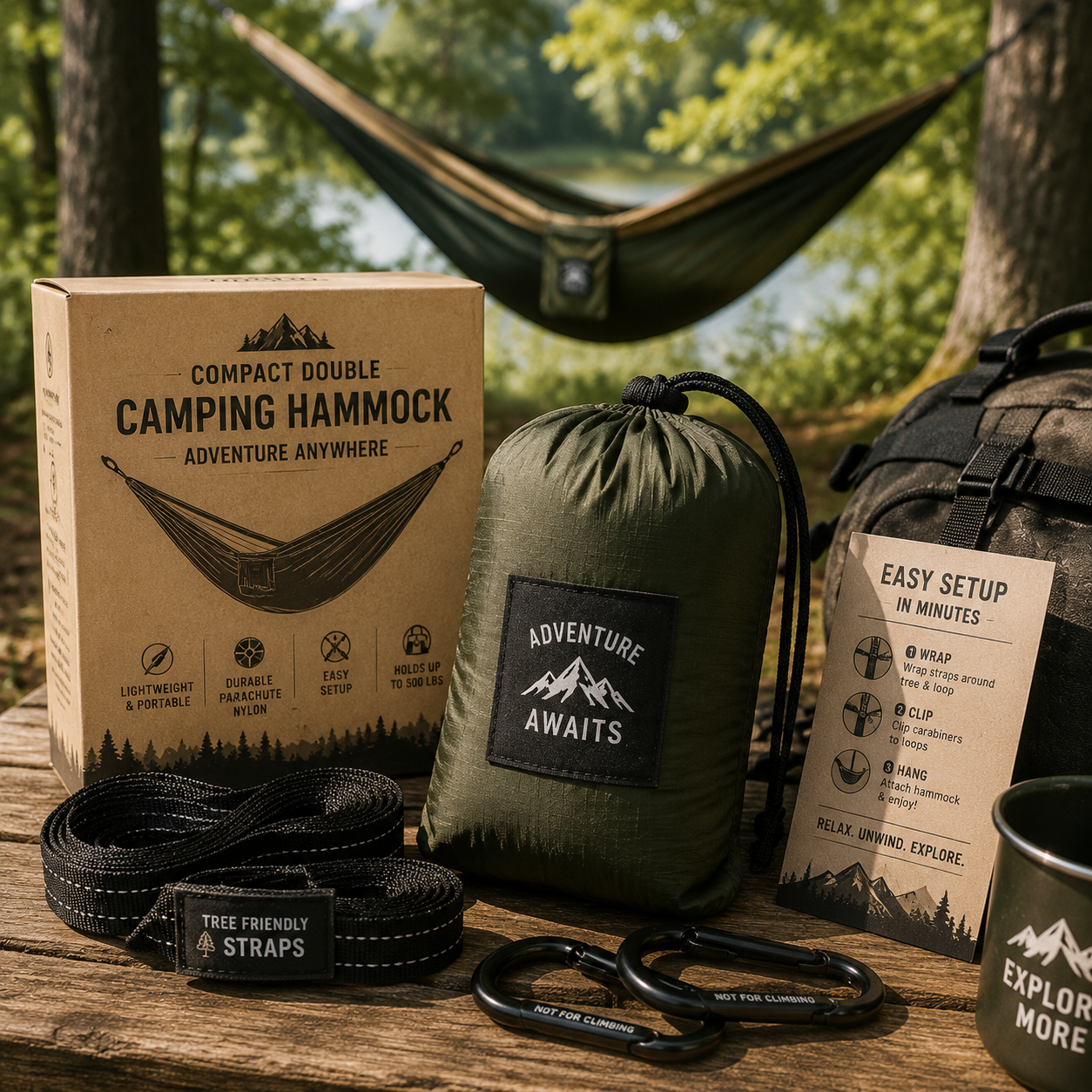 Compact Double Camping Hammock