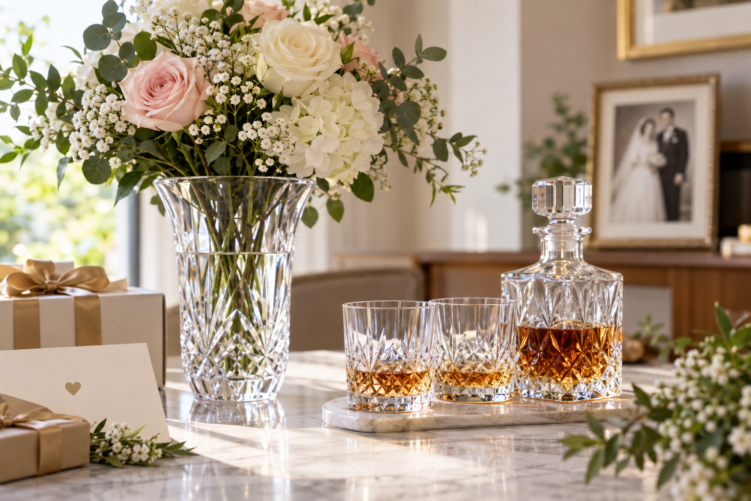 60th Wedding Anniversary Gift Ideas For Parents: Elegant Crystal Vases and Whisky Glasses