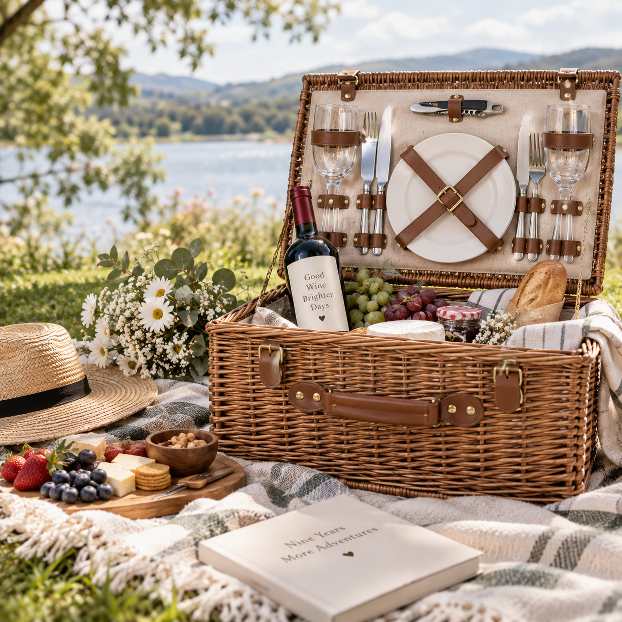 9th Anniversary Gift Ideas: Classic Wicker Picnic Baskets