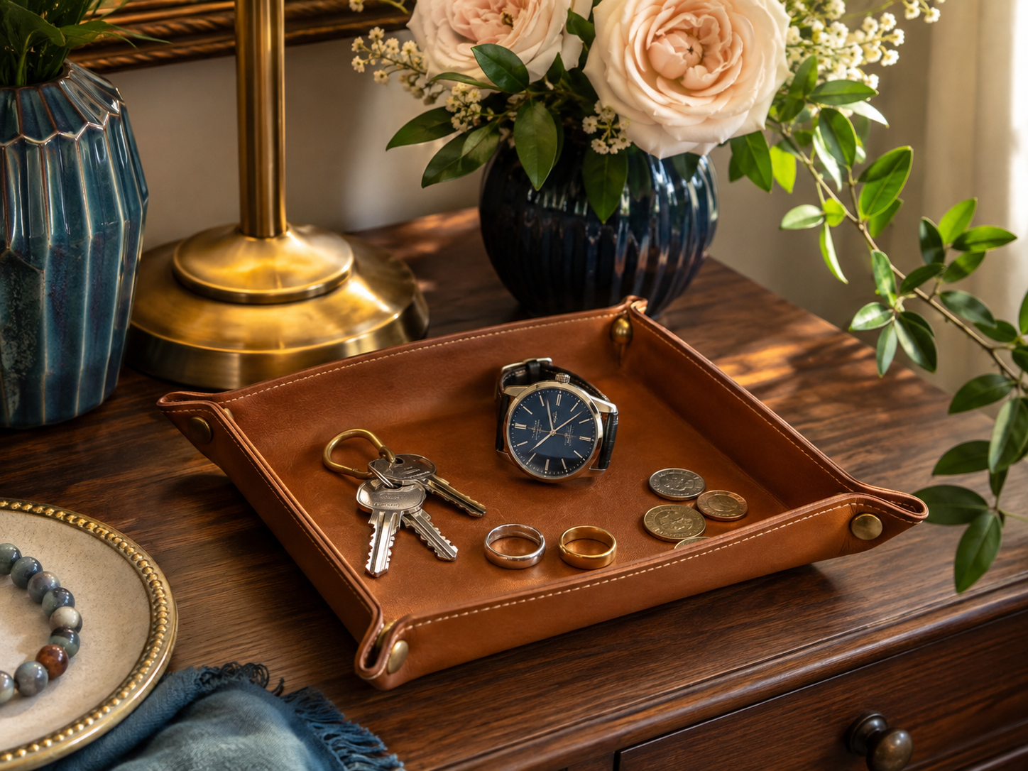 Custom Leather Catchall Tray