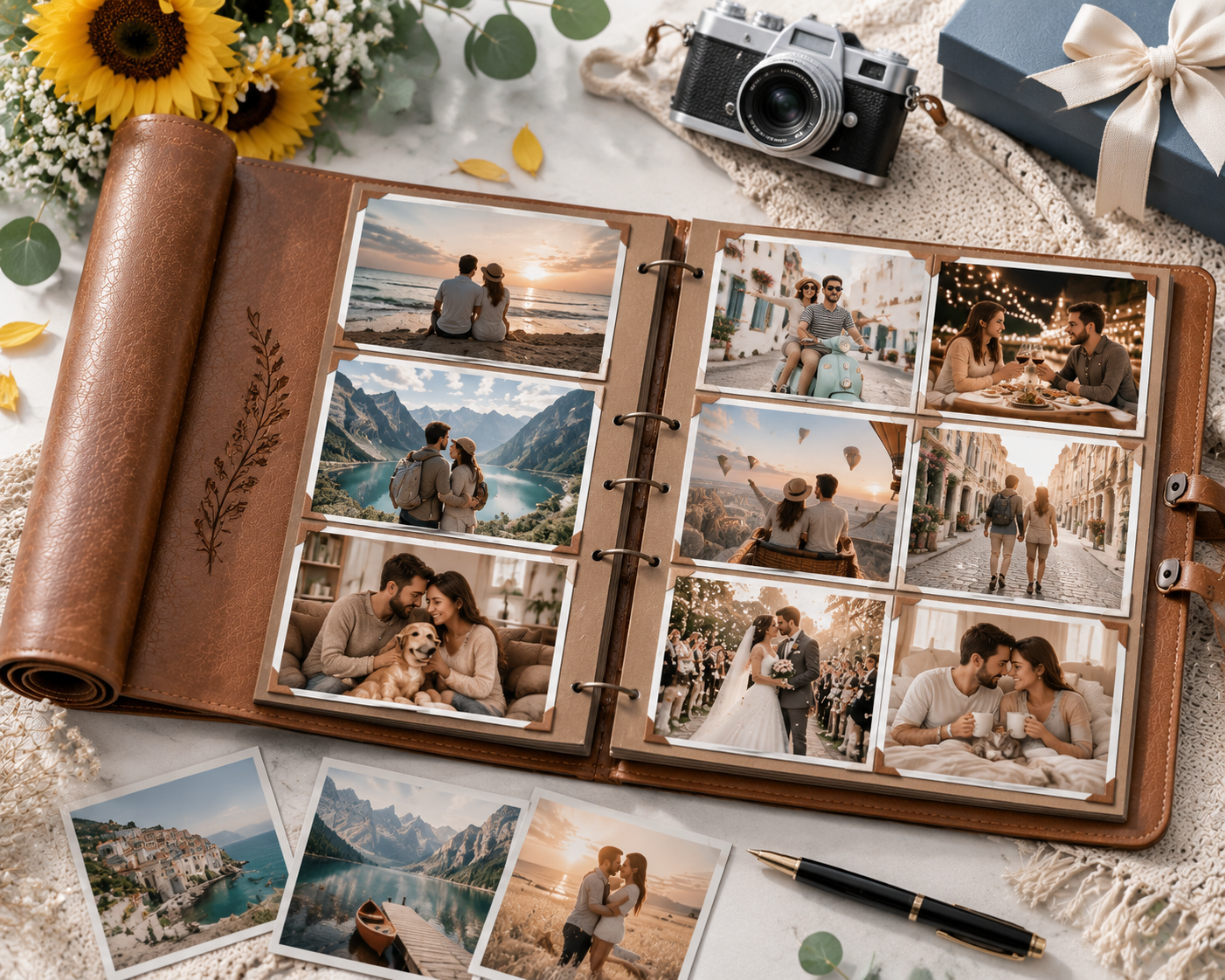 Engraved Leather Photo Album