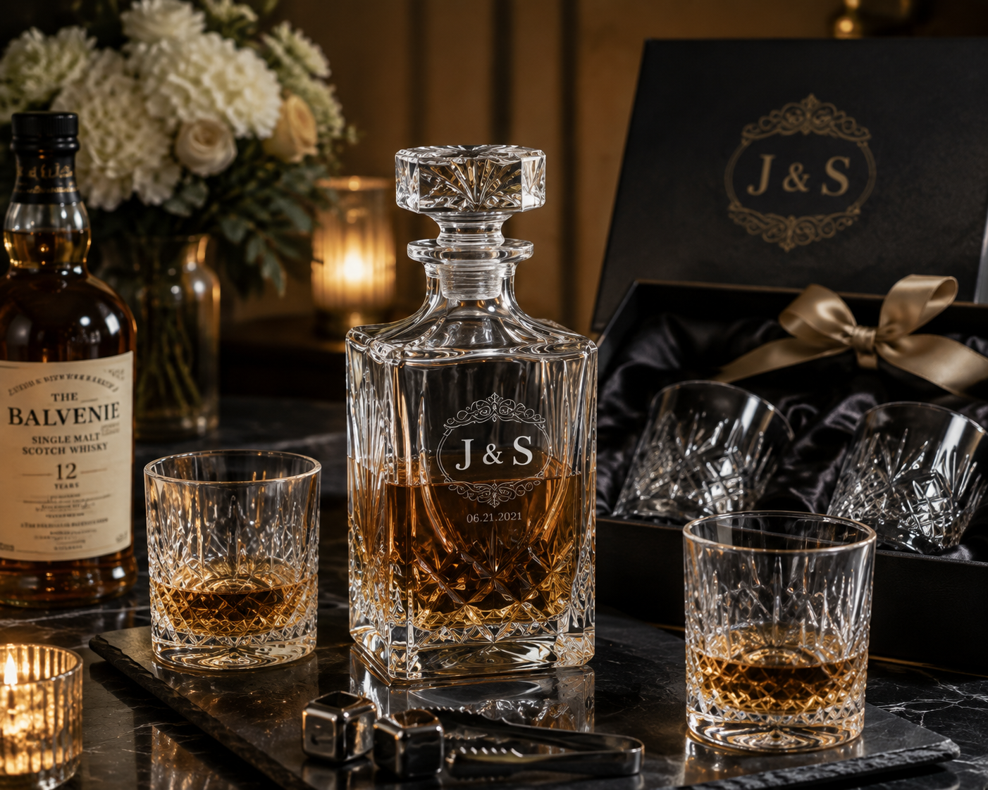Luxury Crystal Decanter and Barware Set