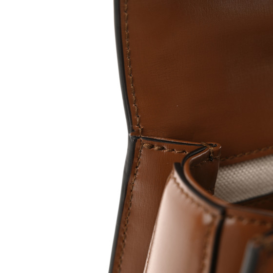 Boarded Dyana Lux Calfskin Web Mini Bamboo 1947 Top Handle Bag Brown - Image 11