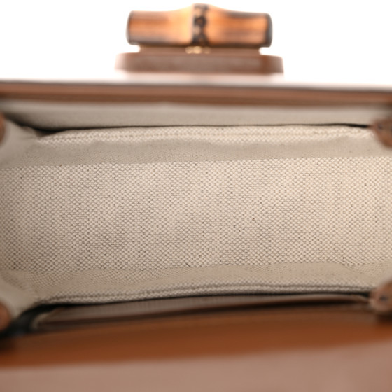 Boarded Dyana Lux Calfskin Web Mini Bamboo 1947 Top Handle Bag Brown - Image 5